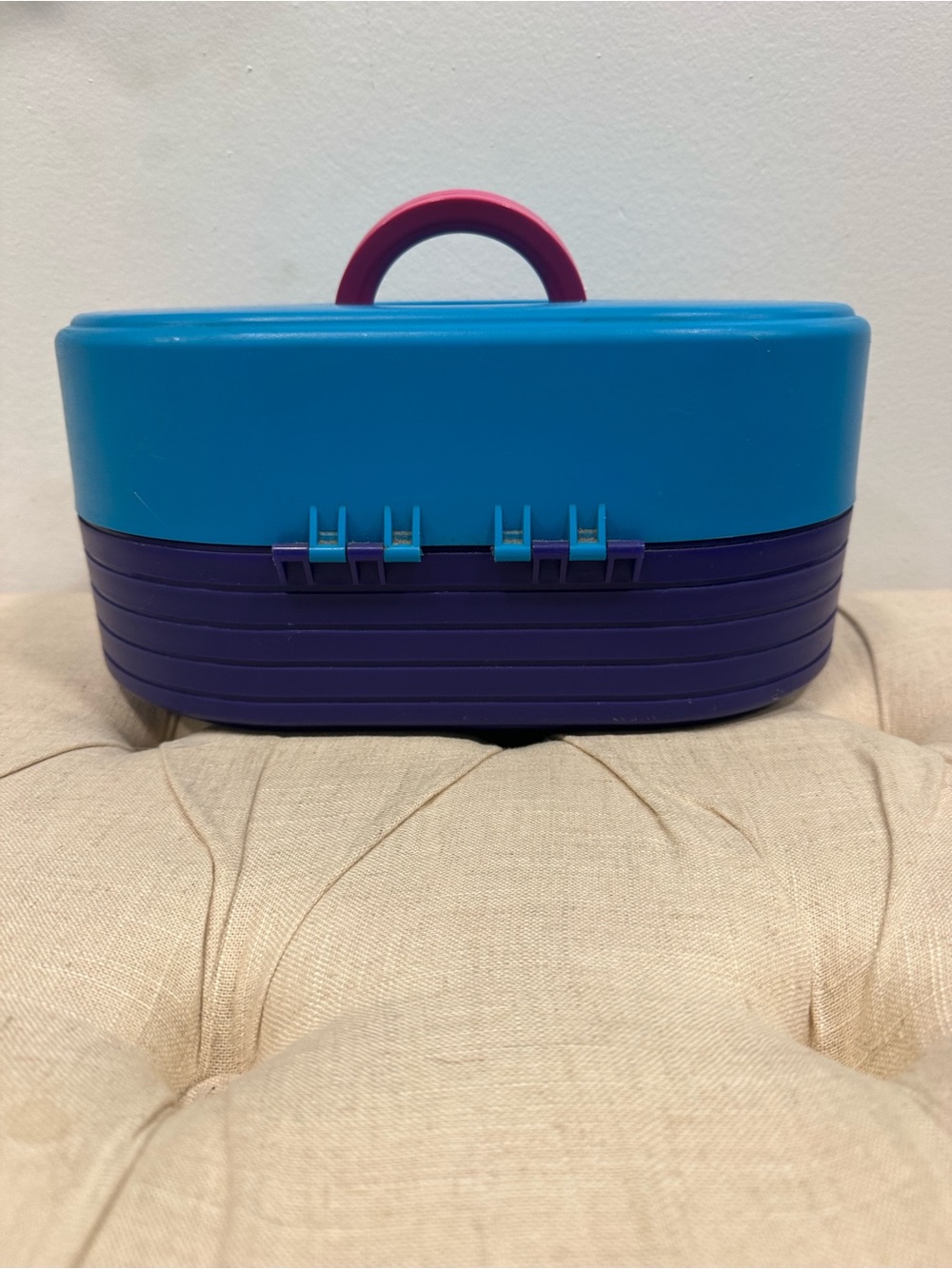 Caboodles Blue and Purple Storage Case with Pink Handle - Picture 2 of 8